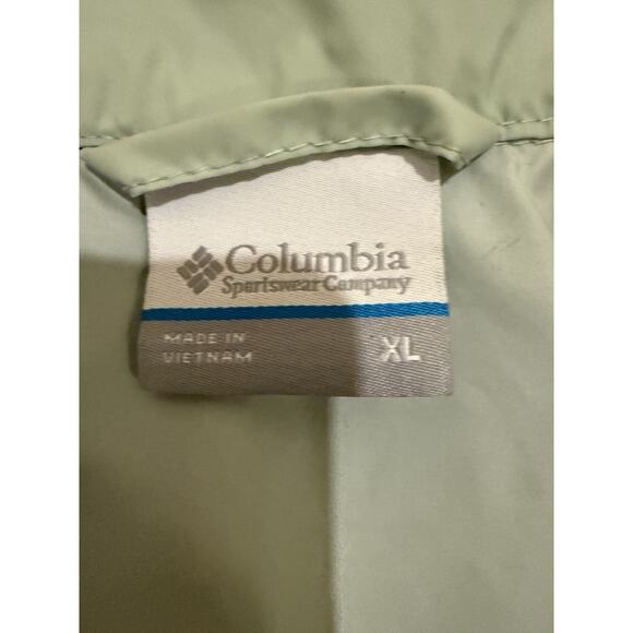 Columbia Womens Mint Green Windbreaker Full Zip Raincoat Jacket Size XL WL0127 - Picture 6 of 9